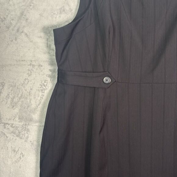 Merino Black Sleeveless Striped Fully Lined Midi Dress Size 22W - Picture 7 of 12